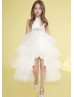 Tulle High Low Layered Flower Girl Dress